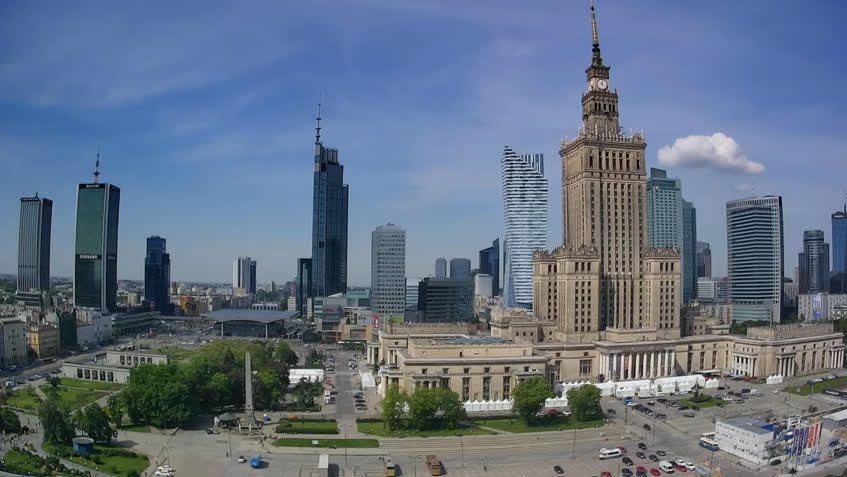  LIVE Kamera Na ywo Warszawa Plac Defilad SkylineWebcams