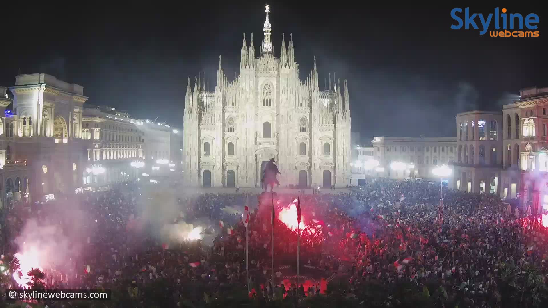 Piazza Duomo a Milano dopo la vittoria