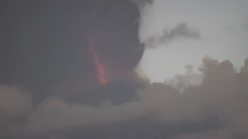 L'eruzione ripresa dalla webcam