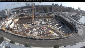 Webcam en direct Gare centrale d'Amsterdam