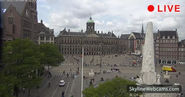 Smeren media zitten LIVE】 Webcam Amsterdam - Dam Square | SkylineWebcams
