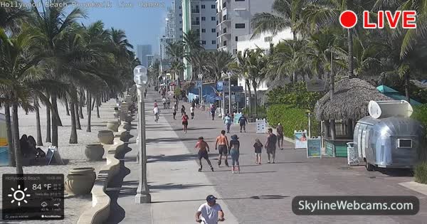Divertidísimo estoy sediento Arriesgado LIVE】 Cámara web en directo Paseo marítimo de Hollywood Beach - Florida |  SkylineWebcams
