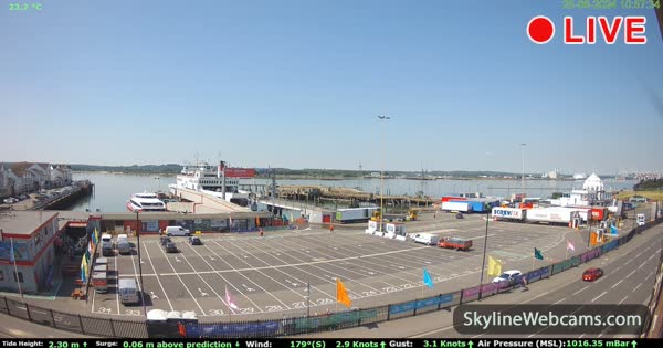 【LIVE】 Webcam Southampton - Terminal Traghetti | SkylineWebcams