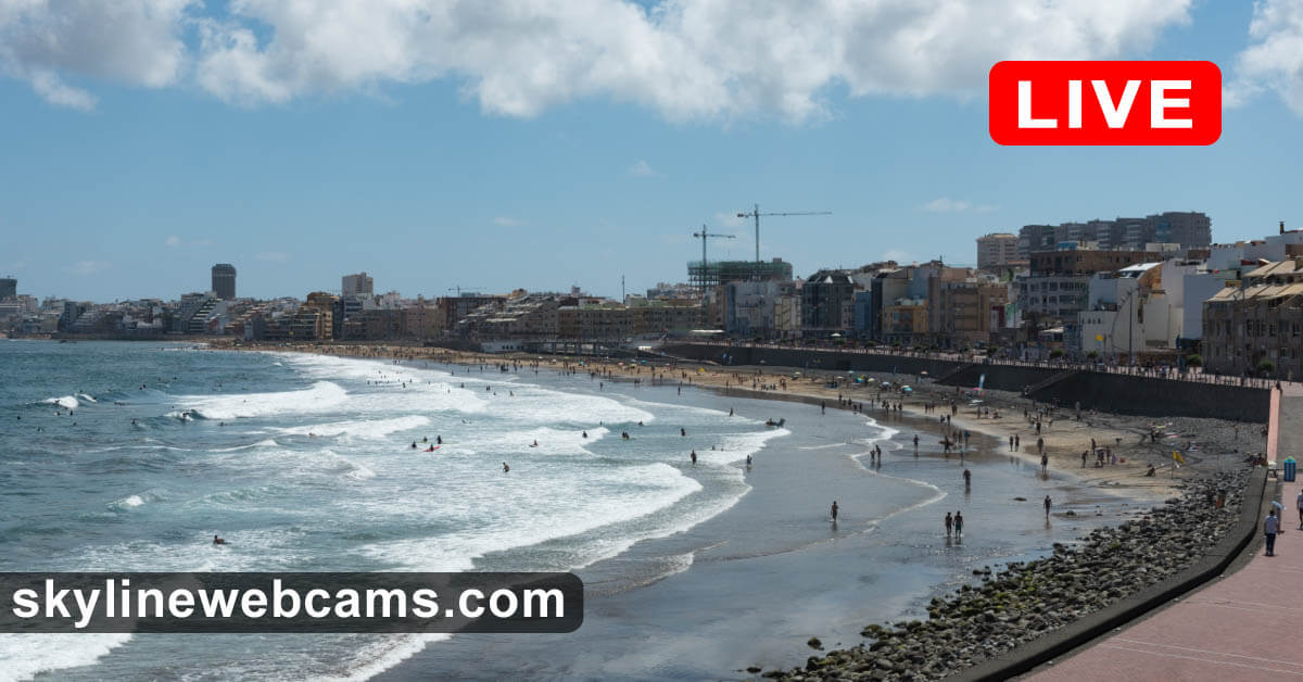 Guarda la ropa carta Descendencia EN VIVO】 Cámara web en Playa Grande de Las Canteras - Gran Canaria
